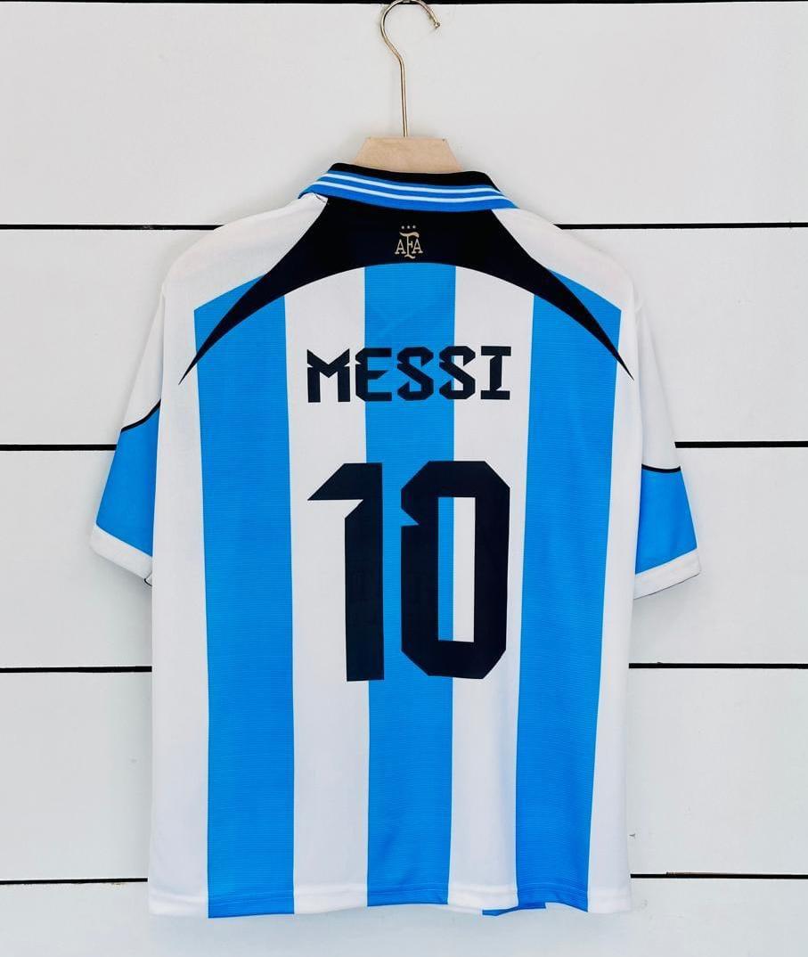 Argentina 2006 Away Kit Messi Five Sleeve Collar at vamstore | Football Jersey India