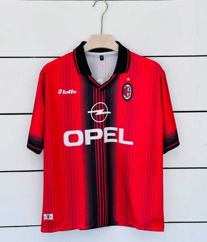 AC Milan 1998 99 Home Kit Maldini at vamstore | Five Sleeve Polo