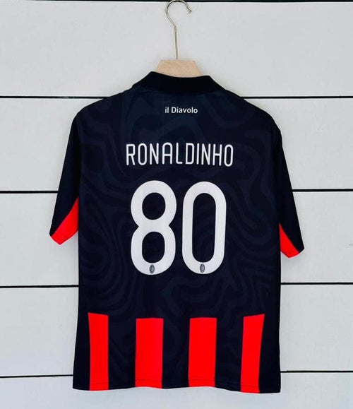 AC Milan Home Kit Ronaldinho 80 at vamstore | Five Sleeve Retro