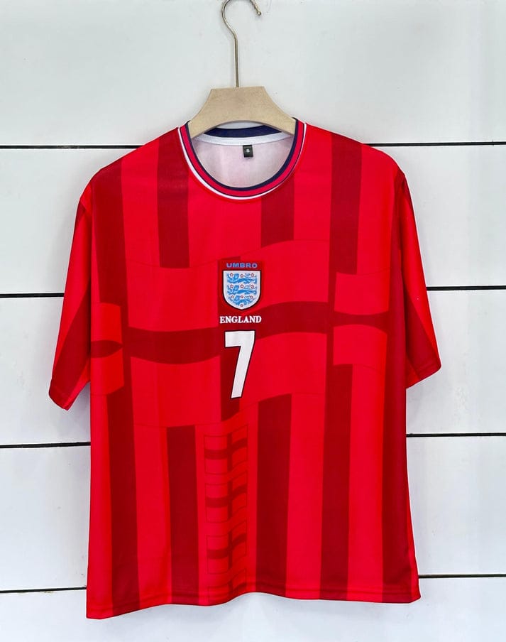 England Away Kit Beckham 7 Vintage Five Sleeve Retro Jersey | vamstore