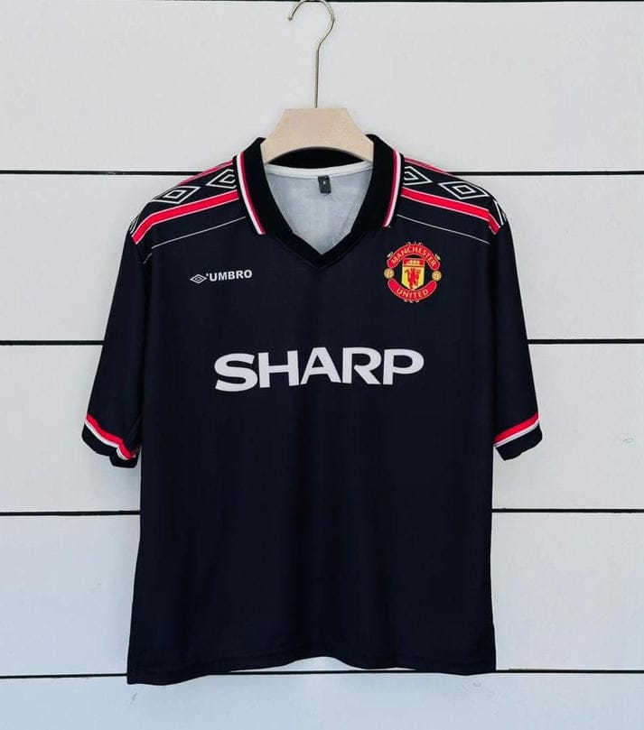 Manchester United 1998 99 Away Kit Beckham 7 Vintage Five Sleeve Retro Jersey | vamstore