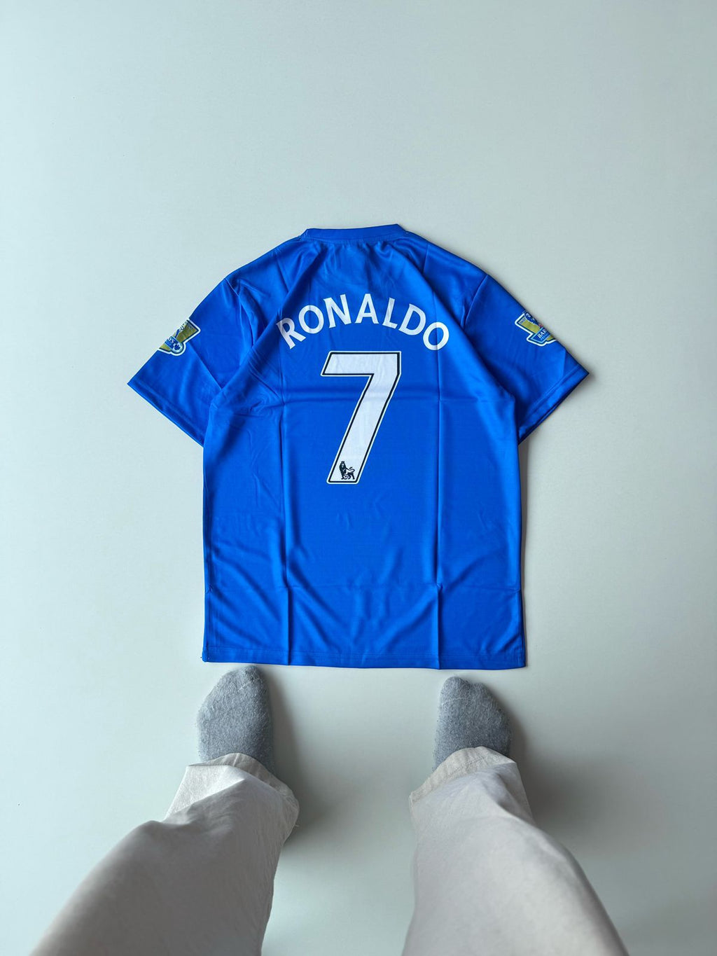 Manchester United 2006 08 Away Kit Ronaldo 7 Vintage Five Sleeve Retro Blue Jersey | vamstore